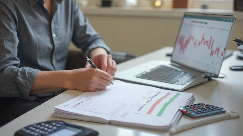 Groeiende stapel munten en spaarplan met grafiek